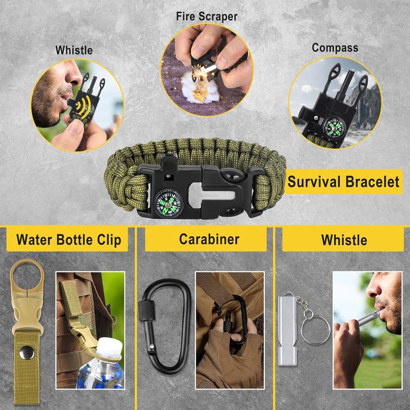 NewFation Gifts for Men Him Dad Husband, 28-In-1-Survival Kits, Men's Gifts Survival Gear, Stocking Stuffers for Men Christmas Birthday Gifts, Unique Cool Gadgets Gifts for Camping, Hiking, Hunting - Image 5